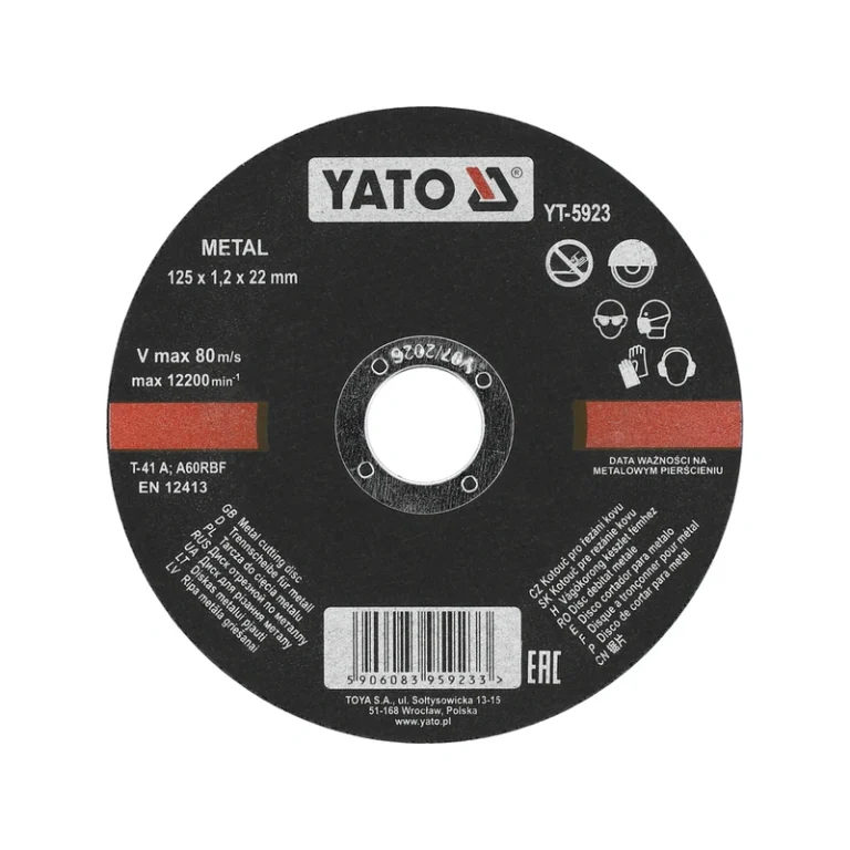 YT-5923 TARCZA DO CIĘCIA METALU 125X1,2X22 MM