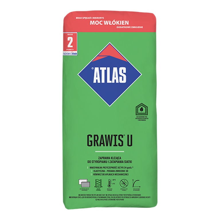Atlas grawis U zaprawa klejąca do styropianu i zatapiania siatki