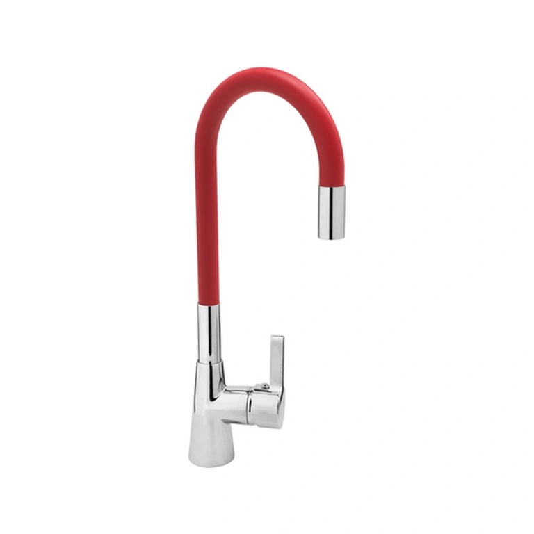 Bateria zlewozmywakowa z elastyczną wylewką- flexible red